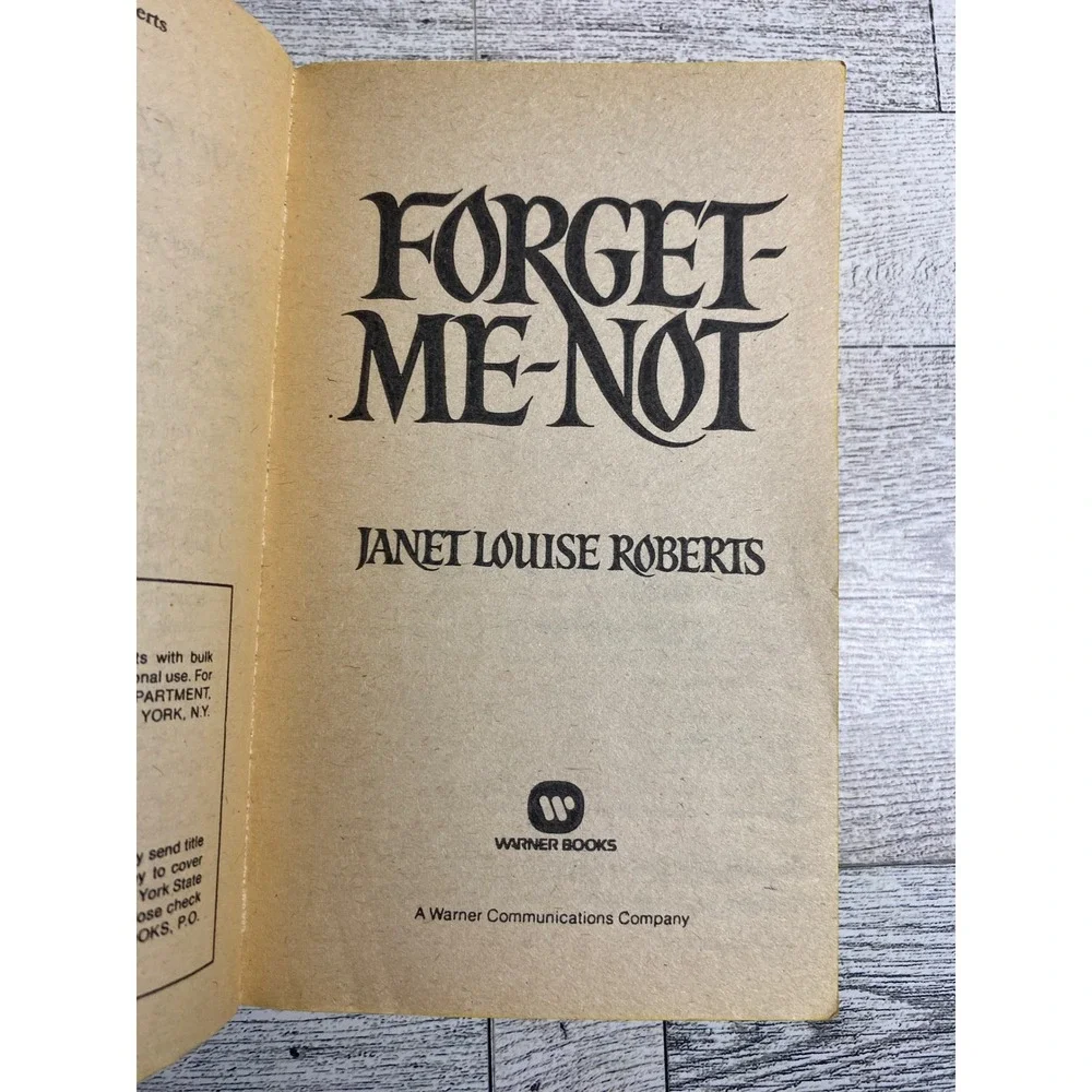 Forget Me Not Janet Louise Roberts Paperback Historical Romance Novel 1982 1st P